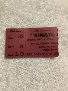 FRANK SINATRA RARO BOLETO CONCIERTO TALÓN BÚFALO, NY 10/8/1976 - Imagen 1 de 3