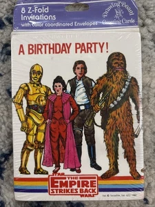 Pack de 8 tarjetas de felicitación plegables de feliz cumpleaños de Star Wars 1980 vintage sin usar. - Imagen 1 de 4