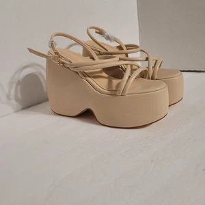 Sandalias de cuña para mujer color tostado sin marca talla 7 - Imagen 1 de 12