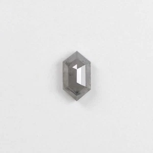 0.67ct NATURAL DIAMOND LONG HEXAGON SHAPE ROSE CUT FANCY GRAY LOOSE 2/3 CARAT - Picture 1 of 2