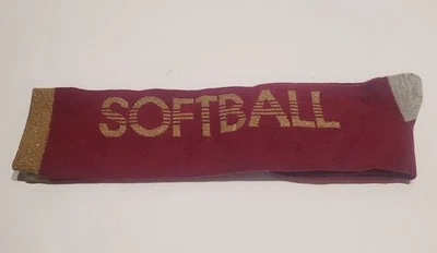 Justice Softball Socks Girls Youth NWOT Gold Sparkle Burgundy Gray - Image 1 of 4