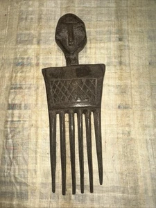 VINTAGE Afrikanischer Kamm handgeschnitzt Holz Afro Pick 50er oder 60er Jahre - Bild 1 von 4