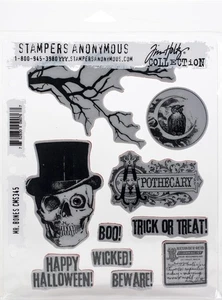 Estampillas adhesivas de Tim Holtz 7"X8,5"-Mr. Bones CMS-345 - Imagen 1 de 2
