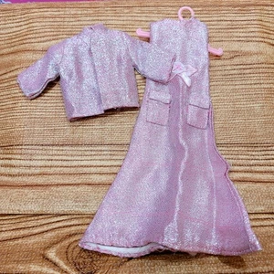 Abito lungo rosa vintage anni 60 Peggy Ann etichettato con giacca TLC Barbie vestiti clone - Foto 1 di 9