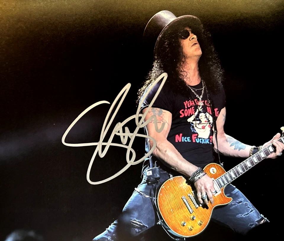 Auténtico autógrafo REAL firmado por SLASH (Guns N' Roses) 8x10" con certificado de autenticidad Foto 1 de 4