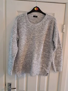Womens Size 12 Grey Fluffy Jumper - Picture 1 of 1