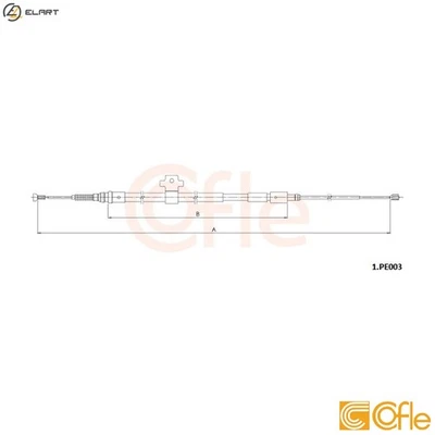 CABLE PULL PARKING BRAKE 92.1.PE003 FOR PEUGEOT 308/SW/II HNZ /HNV /HNP 1.2L - Image 1 of 4