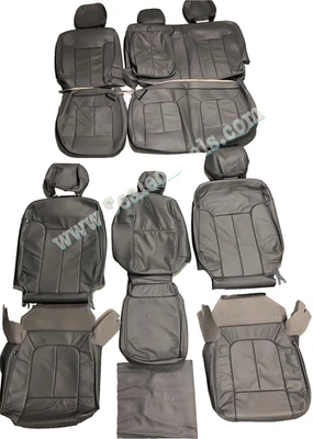 FUNDAS DE ASIENTO DE CUERO GRIS PARA FORD F250 F350 2012-2016 SUPER DOBLE CABINA XLT GRIS Foto 1 de 4