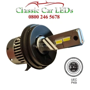 Pair of LED Headlights P45T R2 Hi/Lo Beam Conversion 9-32V Cool White Warm White - Picture 1 of 6