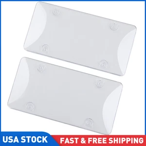 2* Clear License Plate Tag Frame Covers Bubble Shields Protector for Car Truck - Bild 1 von 14