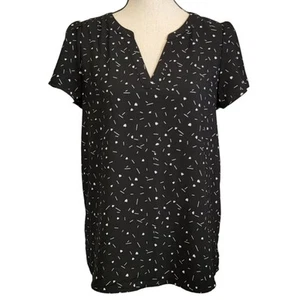 Hilary Radley Herz Bluse Damen Gr. S schwarz weiß Top Shirt Karriere Büro Arbeit - Bild 1 von 8
