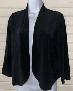 Chicos Travelers Gr. 1 (MEDIUM) schwarz Slinky vorne offen Cardigan Achselzucken gebraucht, in einwandfreiem Zustand - Bild 1 von 10