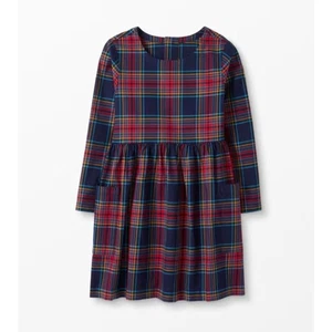 NWOT Hanna Andersson Chalkboard Plaid Dress Sz 10 Long Sleeve Pockets - Picture 1 of 10
