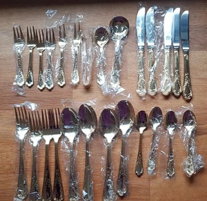 SBS Solingen Besteck 24 Karat Gold 4 Personen Neu hartvergoldet Rostfrei - Bild 1 von 14