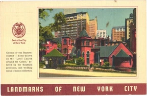 Postal de la Iglesia de la Transfiguración de Nueva York monumentos de la ciudad de Nueva York - Imagen 1 de 2