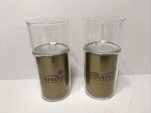 Vintage Sands Hotel Casino Atlantic City Glass 5.75” Authentic Official set of 2 - Picture 1 of 6