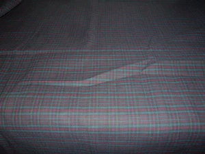 Stoff kariert blau grün rot angerauht durchgewebt vintage 10 € Meter - Bild 1 von 3