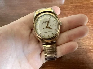 Orologio da polso vintage Bulova carica automatica 23j quadrante a raggiera cassa oro laminato - Foto 1 di 10