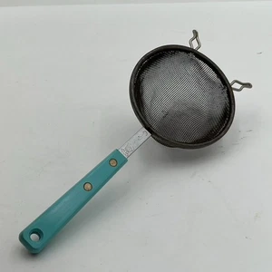 Vintage Ekco Forge MCM Küchensieb mit blauem Griff Edelstahl Hergestellt in den USA. - Bild 1 von 12
