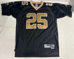 Camiseta Reebok NFL Equipment Saints Bush #25 negra y dorada cosida en L, longitud +2 - Imagen 1 de 22