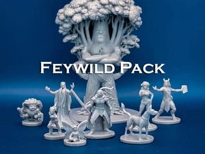 Feywild Monster Pack | 9 Miniatures Starter Set 28mm Scale DnD D&D Tabletop Mini - Picture 1 of 11