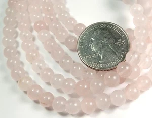 6mm Rose Quartz Round Gemstone Beads 8-Inch Strand - Picture 1 of 1