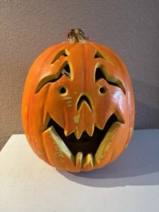 Vintage 13" Scarewear Halloween 2-seitig Kürbis Jack O Laterne Schaumstoff Blasform - Bild 1 von 8