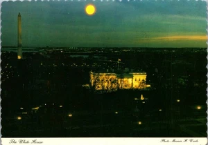 Postcard White House Full Moon Night View Washington Monument DC 1982 - Picture 1 of 3