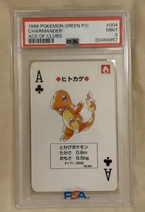 Pokemon Green Charmander Ace of Clubs Playing Poker Card 1996 PSA 9 MINT - Picture 1 of 2
