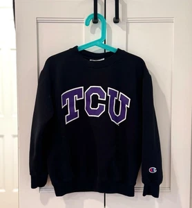 TCU Horned Frogs Champion schwarzes Sweatshirt mit Rundhalsausschnitt Kinder Jugend Small 6-7 College - Bild 1 von 4