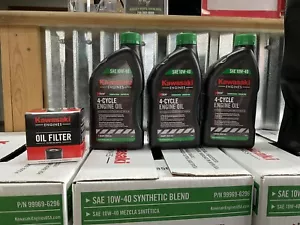10w-40 Kit cambio olio motore Kawasaki. Viene fornito con olio e filtri - Foto 1 di 3