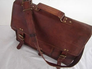 Braune Vintage-Schultertasche Laptopleder für Herren Kuriertasche aus Leder - Bild 1 von 4