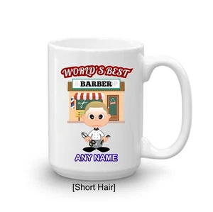 Regalo Personalizado Barbero Taza Grande Hombres Peluquería Personal Trabajo Novedad Regalo - Imagen 1 de 14