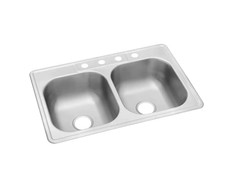 UPC 094902075686 product image for Glacier Bay Drop-In Stainless Steel 33 in. 4-Hole Double Bowl Kitchen Sink | upcitemdb.com