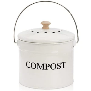 Compost Bin Kitchen Countertop, 1 Gallon Composter Pail, Food Waste Compostin... - Picture 1 of 7