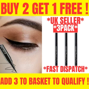 Eye Pencil Eyeliner Pen Waterproof 3 Pack Black Long Lasting Brighten Eyebrow Uk - Picture 1 of 5
