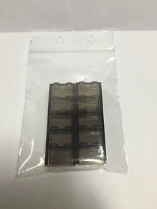 LEGO Lot 10 Brick 1x2 Without Pin Tr. Brown Transparent NEUF 4226179 Noir fumé - Imagen 1 de 1