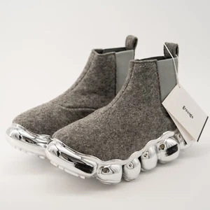 size 10 / 44 Grounds Jewelry Felt Side Gore Chrome Grey Sneakers - Picture 1 of 12