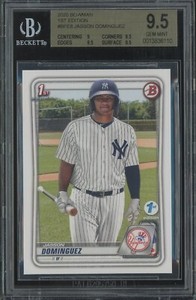 2020 Bowman 1st Edition #BFE-8 JASSON DOMINGUEZ 1st Bowman BGS 9.5 Gem YANKEES