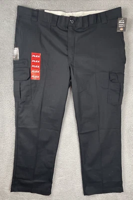 Pantalones cargo Dickies para hombre 46x30 negros calce regular pierna recta ropa de trabajo Foto 1 de 4