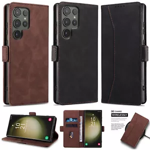 For Samsung Galaxy S23/S23+/S23 Ultra Leather Wallet Case Shockproof Pouch Cover - Picture 1 of 40