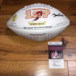 Jerry Rice San Francisco 49ers Signed 127 Touchdown Record NFL Football JSA COA - Picture 1 of 11