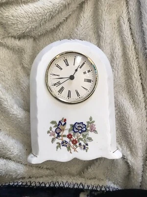 Vintage Royal Tara Ireland Bone China 8” Clock Harmony Pattern Butterfly Flowers - Image 1 of 3