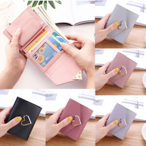 Cute Women Girl Leather Trifold Mini Wallet Card Holder Coin Purse Clutch US
