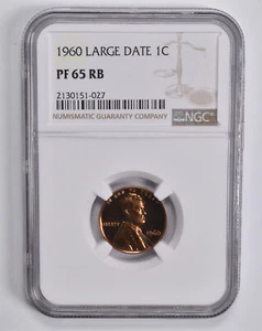PF65 RB 1960 Lincoln Memorial Cent Large Date NGC *5624 - Picture 1 of 3