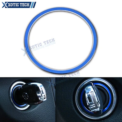 1pc Blue Alloy Engine Start Button Ring Sticker For Mercedes Benz C E S R Class - Image 1 of 4