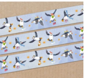 Emma Ball Washi Tape Christmas Puffins Birds Diary Journal Scrapbook  20mm x 10m - Picture 1 of 1