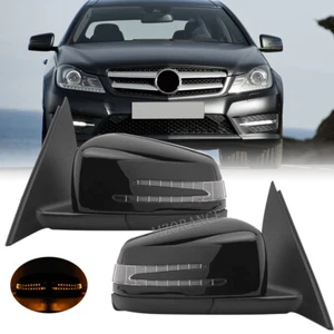 2pcs Electric Fold Door Mirror W/ Light For Mercedes-Benz C Class W204 2009-2015 - Picture 1 of 13