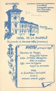 C2764) SCANDIANO REGGIO EMILIA HOTEL DE LA ROOHELLE MENU' SCUOLA MILITARE MODENA - Picture 1 of 2