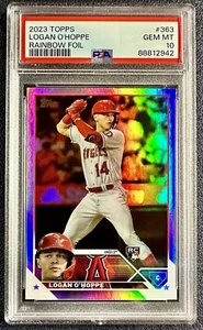 💎PSA 10💎 2023 TOPPS 363 LOGAN O’HOPPE RAINBOW FOIL - ANGELS GEM MINT - Picture 1 of 2